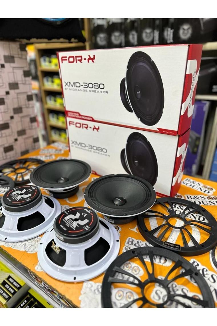 For-X XMD-3080 20 cm Midrange Hoparlör Çifti 300 Rms Yeni Seri