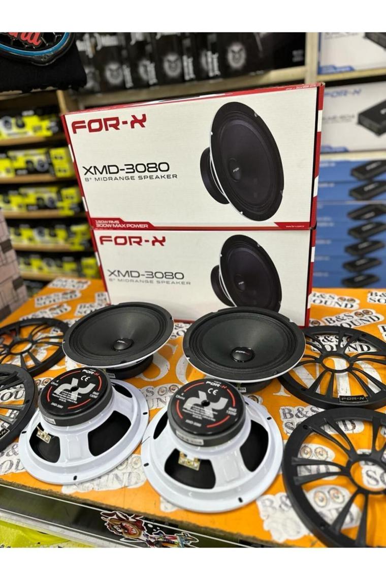 For-X XMD-3080 20 cm Midrange Hoparlör Çifti 300 Rms Yeni Seri
