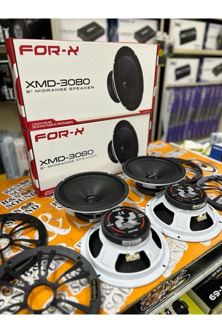 For-X XMD-3080 20 cm Midrange Hoparlör Çifti 300 Rms Yeni Seri