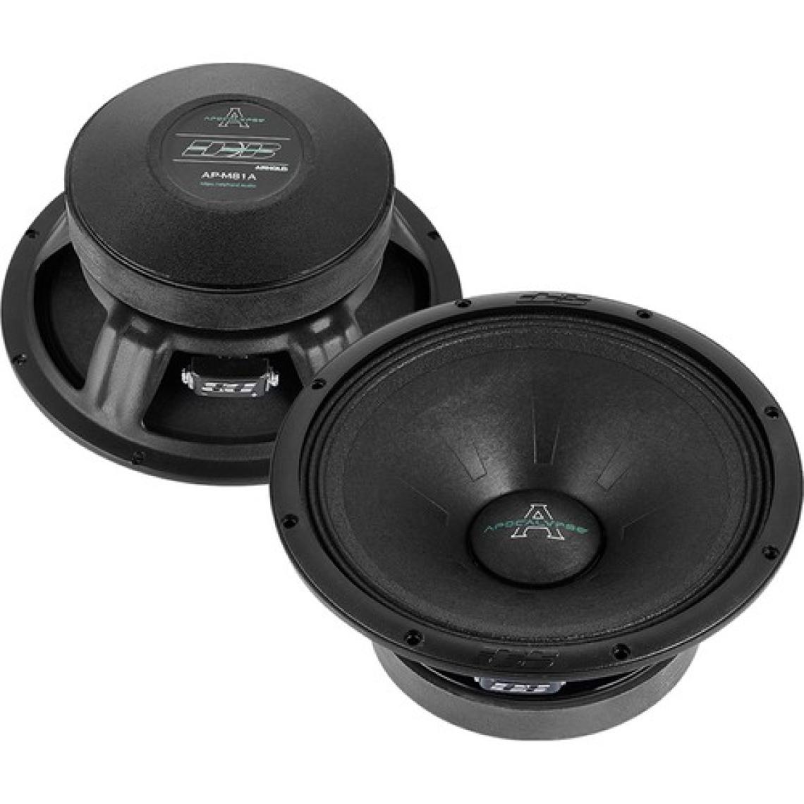 Apocalypse Deaf Bonce 20 cm 600W Midrange Oto Hoparlör Seti – Yüksek SPL, Ferrit Mıknatıs, 4 Ohm, Siyah, 2 Adet