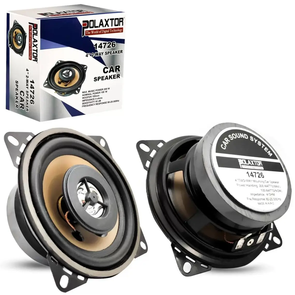 Polaxtor Oto Hoparlör 10CM 200W Tweeterlı 1 Adet Polaxtor PLX-14726