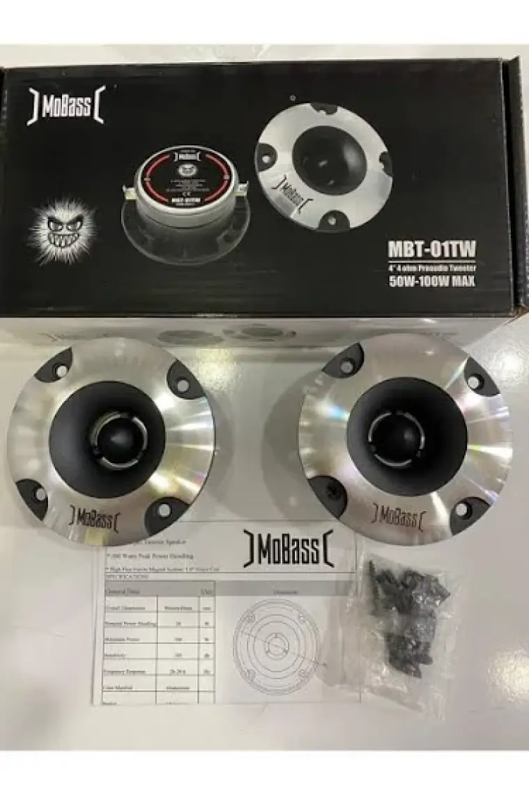 Mobass MBT-01TW 100 Watt 50 Watt 4 Ohm Tweeter Takımı