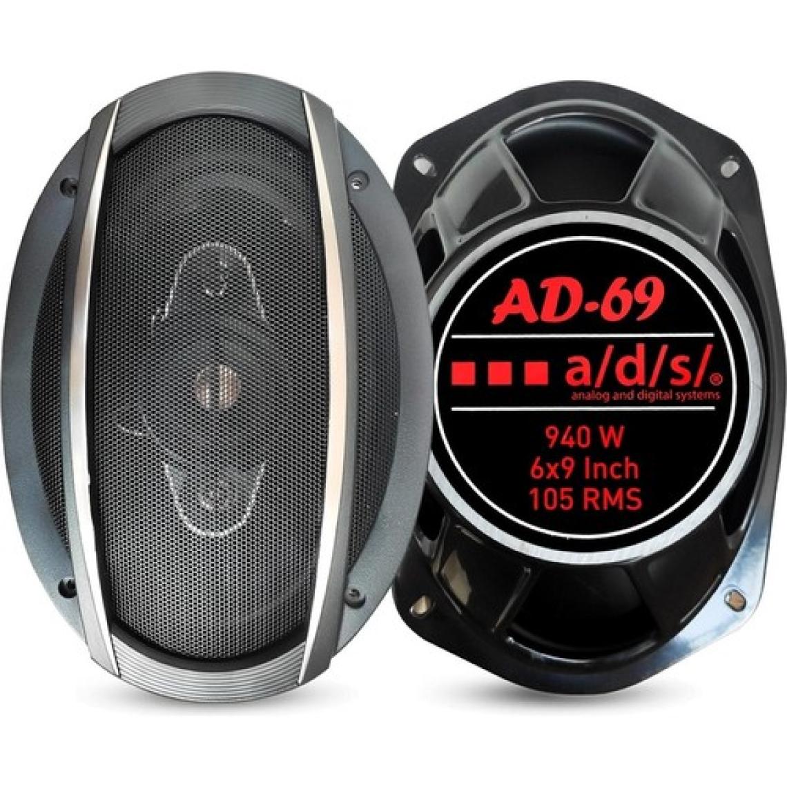 Ads Oto Hoparlör Oval 6x9 940W 2ADET Kapaklı Ads Ad-69
