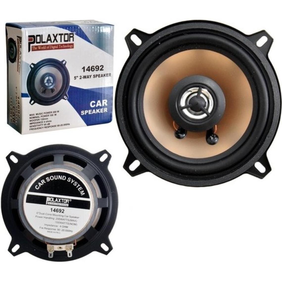 Polaxtor 2 Adet Kapı Kolon Oto Hoparlör 13CM 200W Tweeterlı