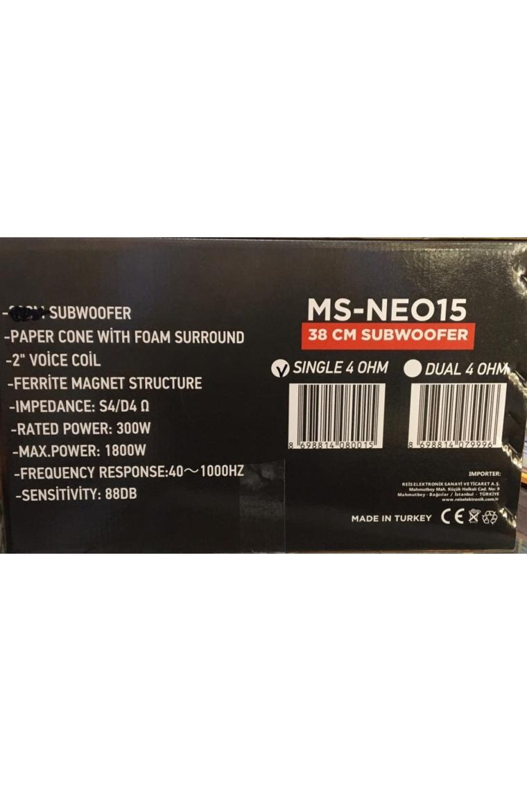 Massive MS-NEO15 38 cm Subwoofer Bas 1800 Watt Maximum Power MS-NEO15