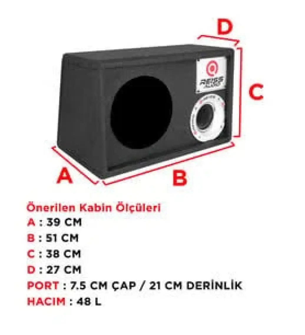 Reiss Audio Oto Bass Subwoofer 30CM 1400W Sıngle 1 Adet Reıss Audıo RS-GH12