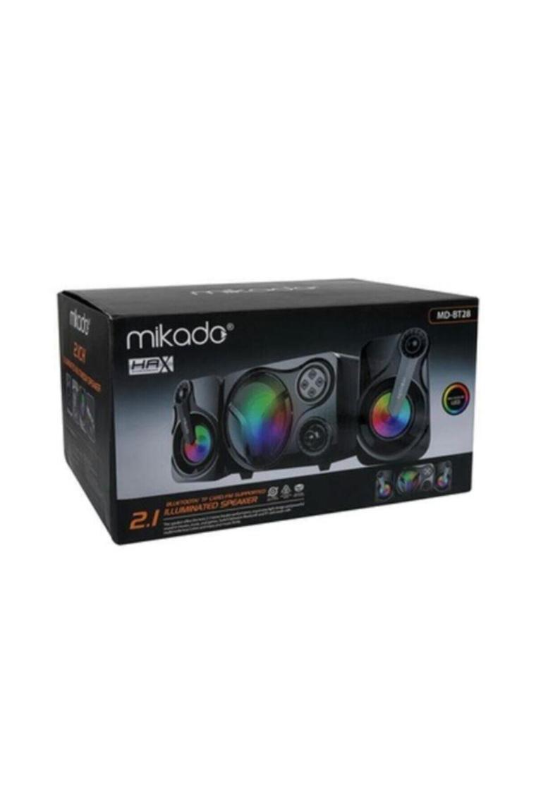 Md-bt28 2 1 5w 3w×2 Bt,tf Card,usb, Fm Radyo Siyah Led Işıklı