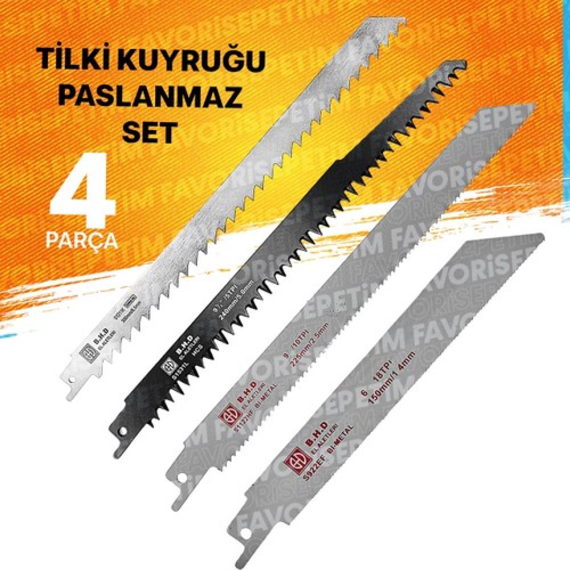 Proxtech  Yüksek Kalite Pürüzsüz Keskin Tilki Kuyruğu Testeresi Kemik Et ,Demir,Ağaç ,Plastik Kesme 4lü Set