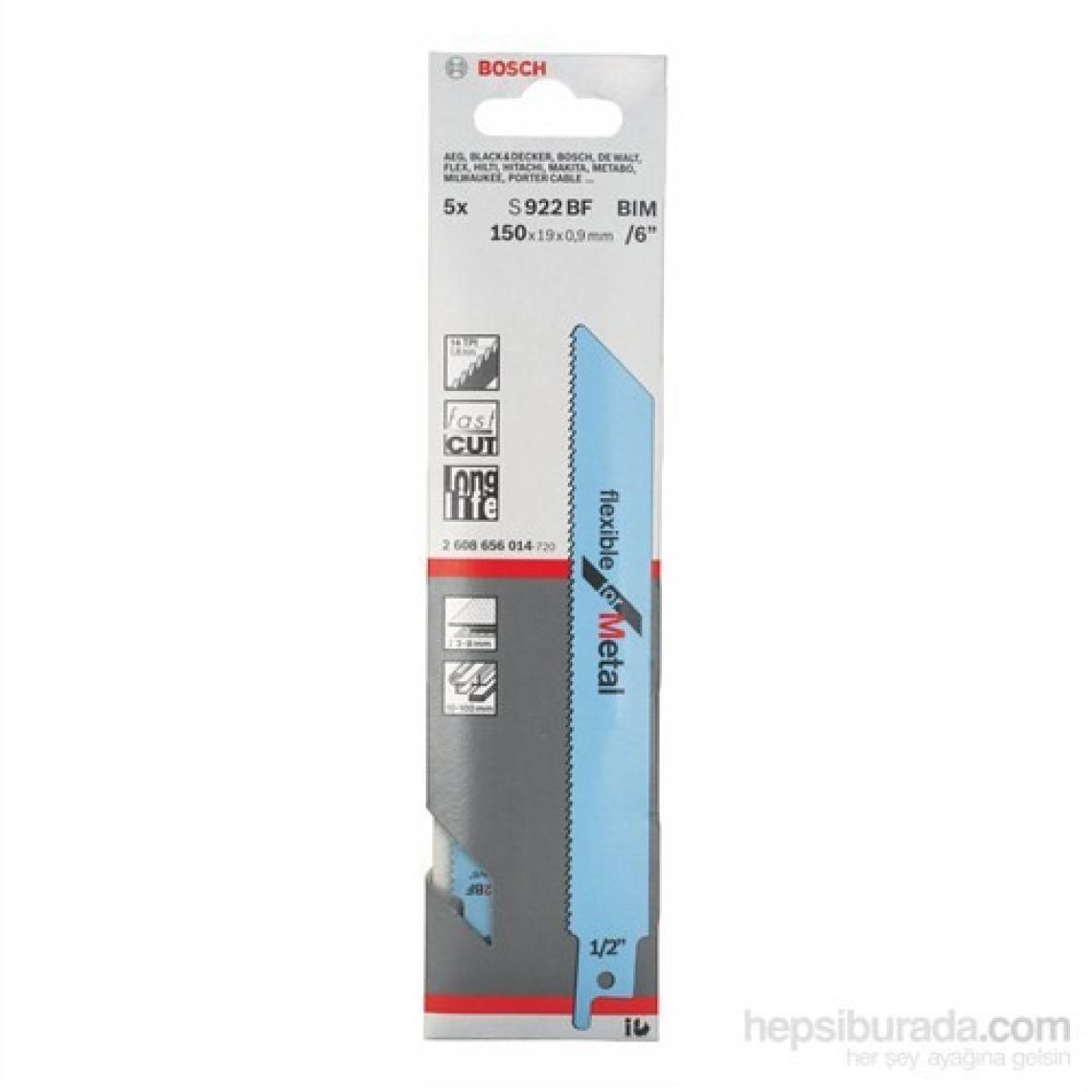 Bosch  - Flexible Serisi Metal İçin Tilki Kuyruğu Bıçağı S 922 Bf - 5'Li Paket
