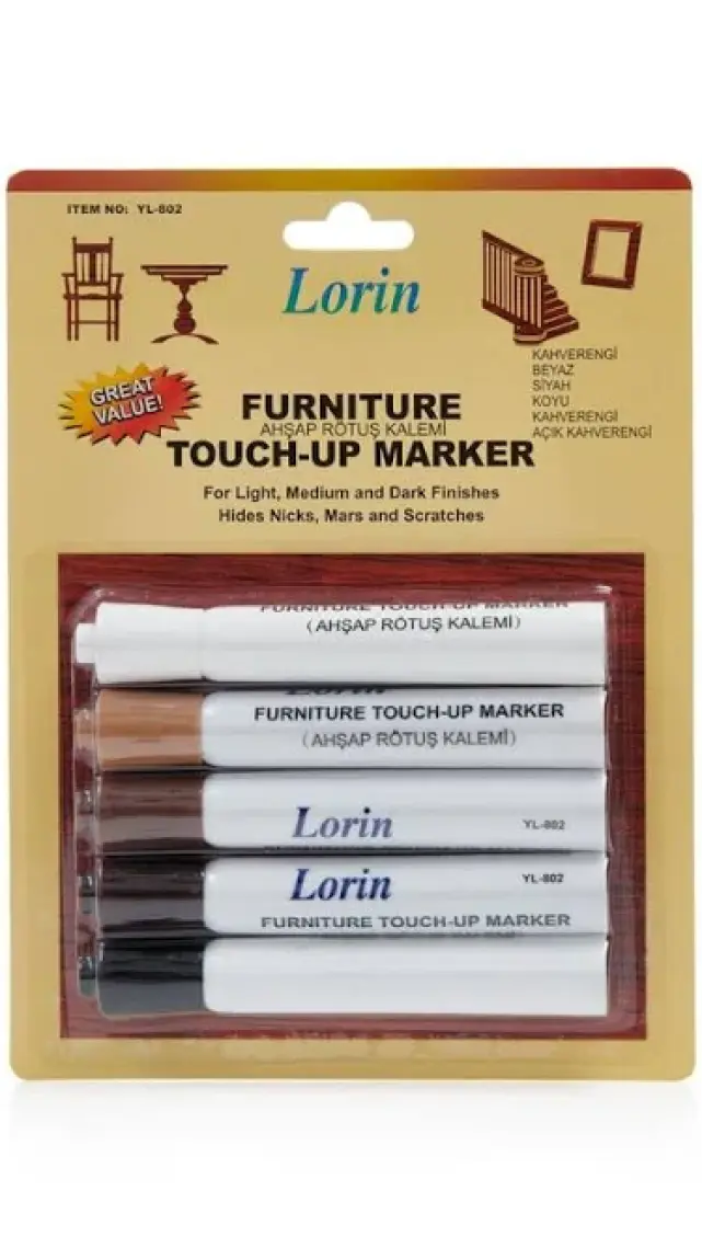 Lorin Ahşap Rötuş Kalemi 5'li Paket