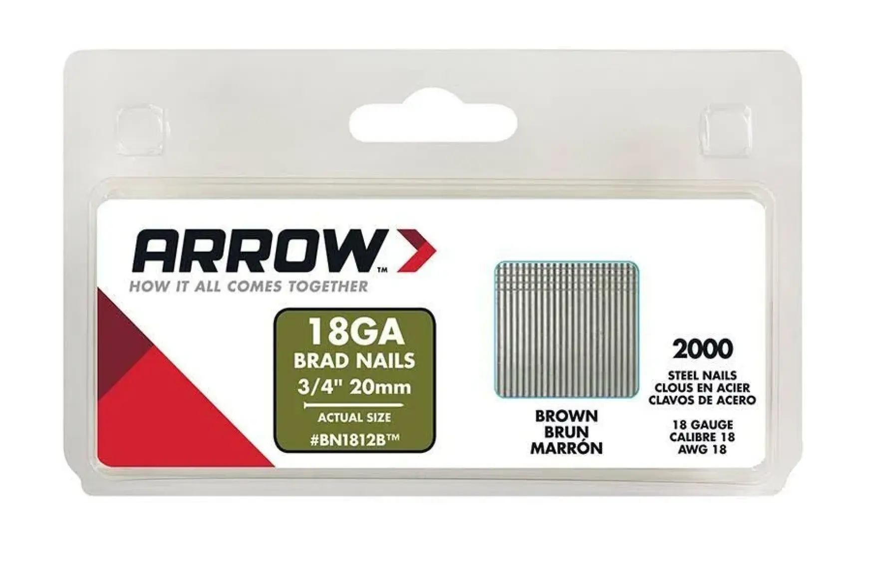 Arrow BN1812 20mm 2000 Adet Profesyonel Kesik Başlı Çivi