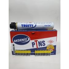 Akdeniz 29 x 27 mm Metal Beton Uygulamaları Için Pin Çiviler Düz Çivi + Gaz