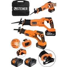Steiner Alman 128 Vf 10AH Kömürsüz Motor Kemik Ahşap Demir Kesmetilki Kuyruğu Akülü Testere Makinesi Turuncu