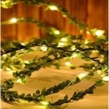 Yapay Yapraklı Yeşil Sarmaşık 3 Metre Peri LED Işık Süs