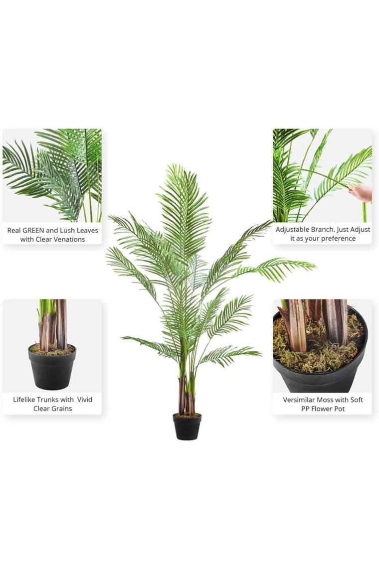 Yapay Ağaç Areka Ağacı Palmiye Ağacı Salon Bitkisi 195cm 21yaprak
