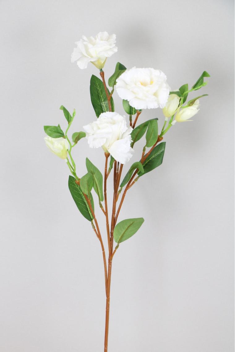 Yapay Çiçek Tomurcuklu Lisyantus Dalı 70 Cm Beyaz