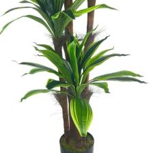 Yapay Ağaç Yukka Sarı Şeritli 4katlı 150cm Salon Çiçeği Yapay Çiçek