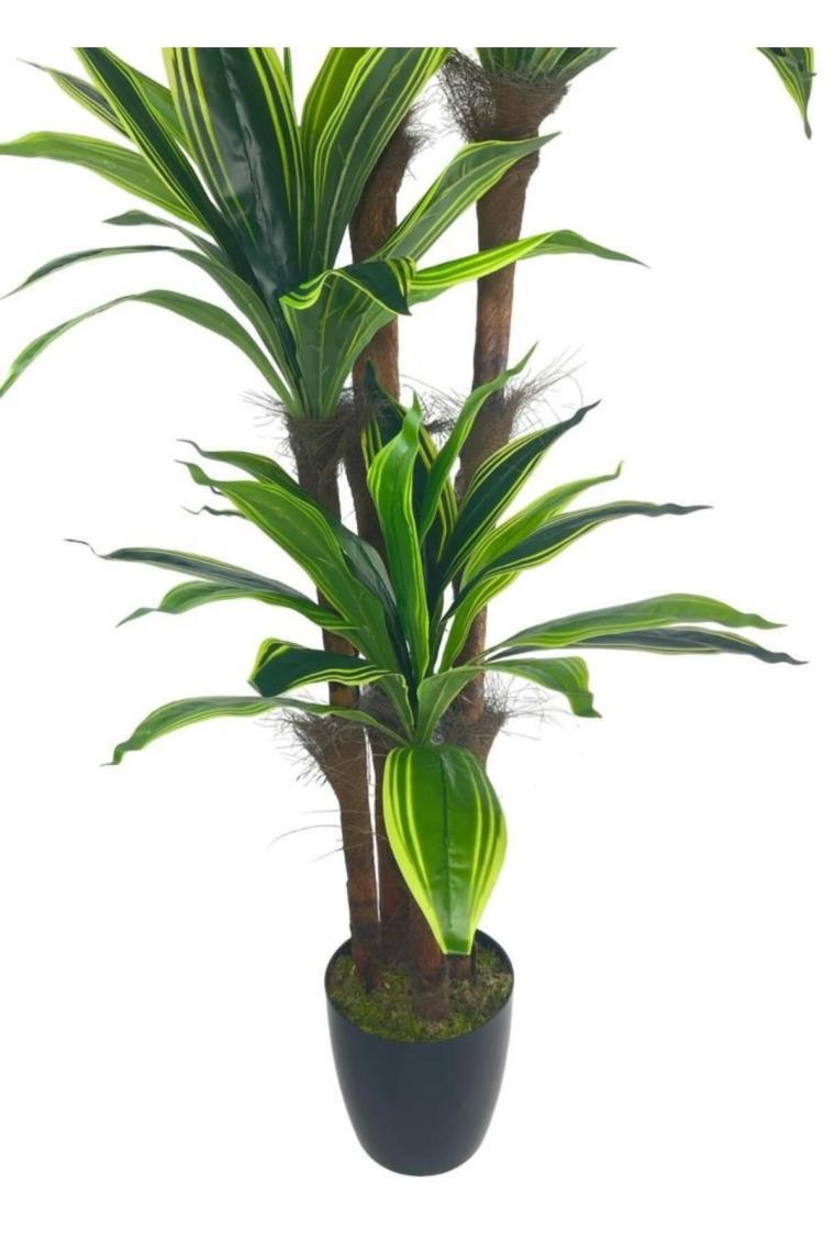 Yapay Ağaç Yukka Sarı Şeritli 4katlı 150cm Salon Çiçeği Yapay Çiçek