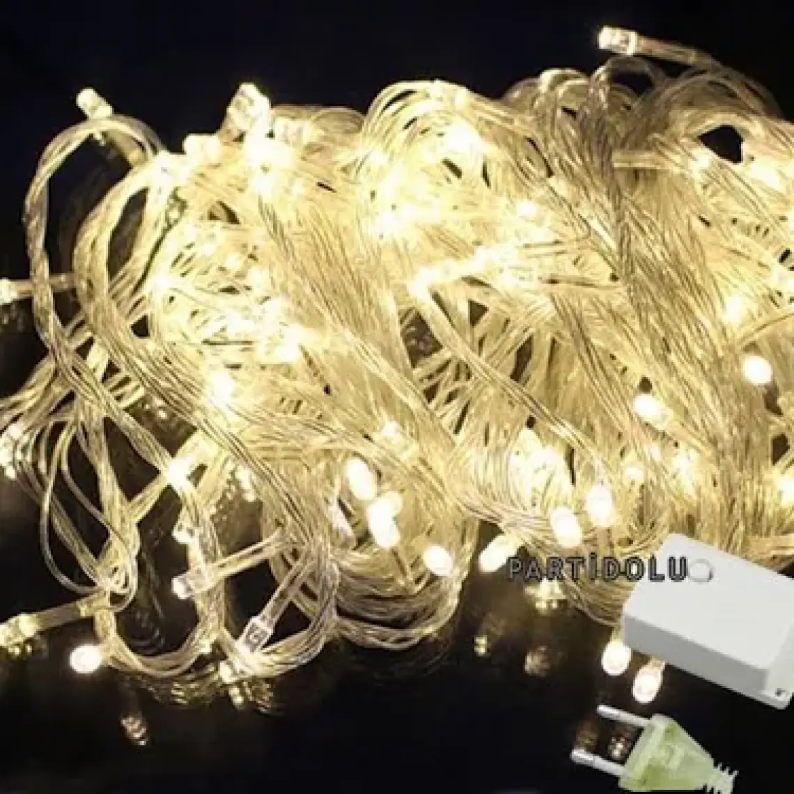 Pandoli Beyaz Kablolu 100 Ampüllü Led Işık Beyaz Renk 10 Metre