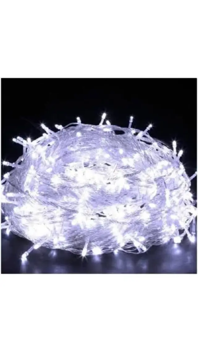 Pandoli Beyaz Kablolu 100 Ampüllü Led Işık Beyaz Renk 10 Metre