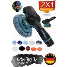 Böhrer Alman V258 5AH Devirli Kömürsüz Akülü Araç,parke,mermer,ahşap Polisaj Cila Pasta Parlatma Makinesi