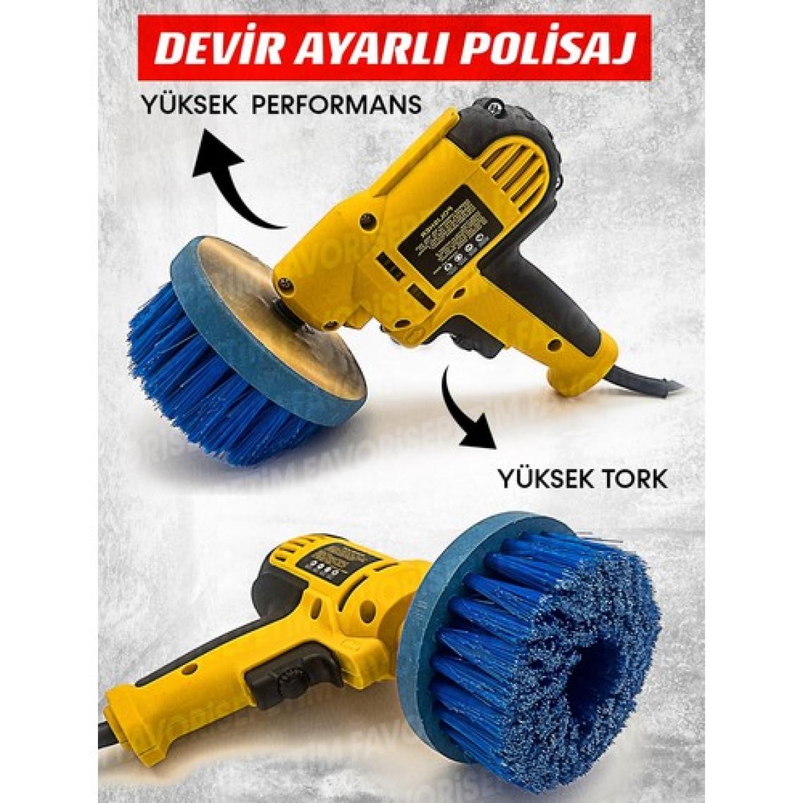 Proxtech  Araç, Koltukyıkama 6kademe Devir Ayarlı Zımpara Parlatma Pasta Cila Polisaj Makinası + Fırça Hediye