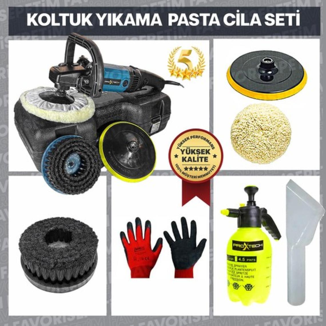 Proxtech   Profesyonel 6 Kademeli Devirli Koltuk Yıkama Zımpara Pasta Cila Polisaj Makinesi