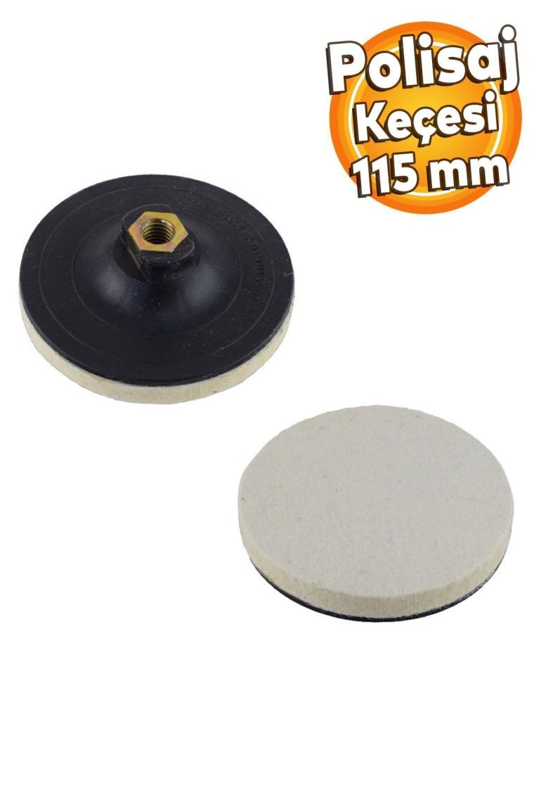 Oto Araç Araba Pasta Cila Polisaj Keçesi Metal Çelik Mermer Parlatma Matkap Yün Keçesi Pedi 115 Mm
