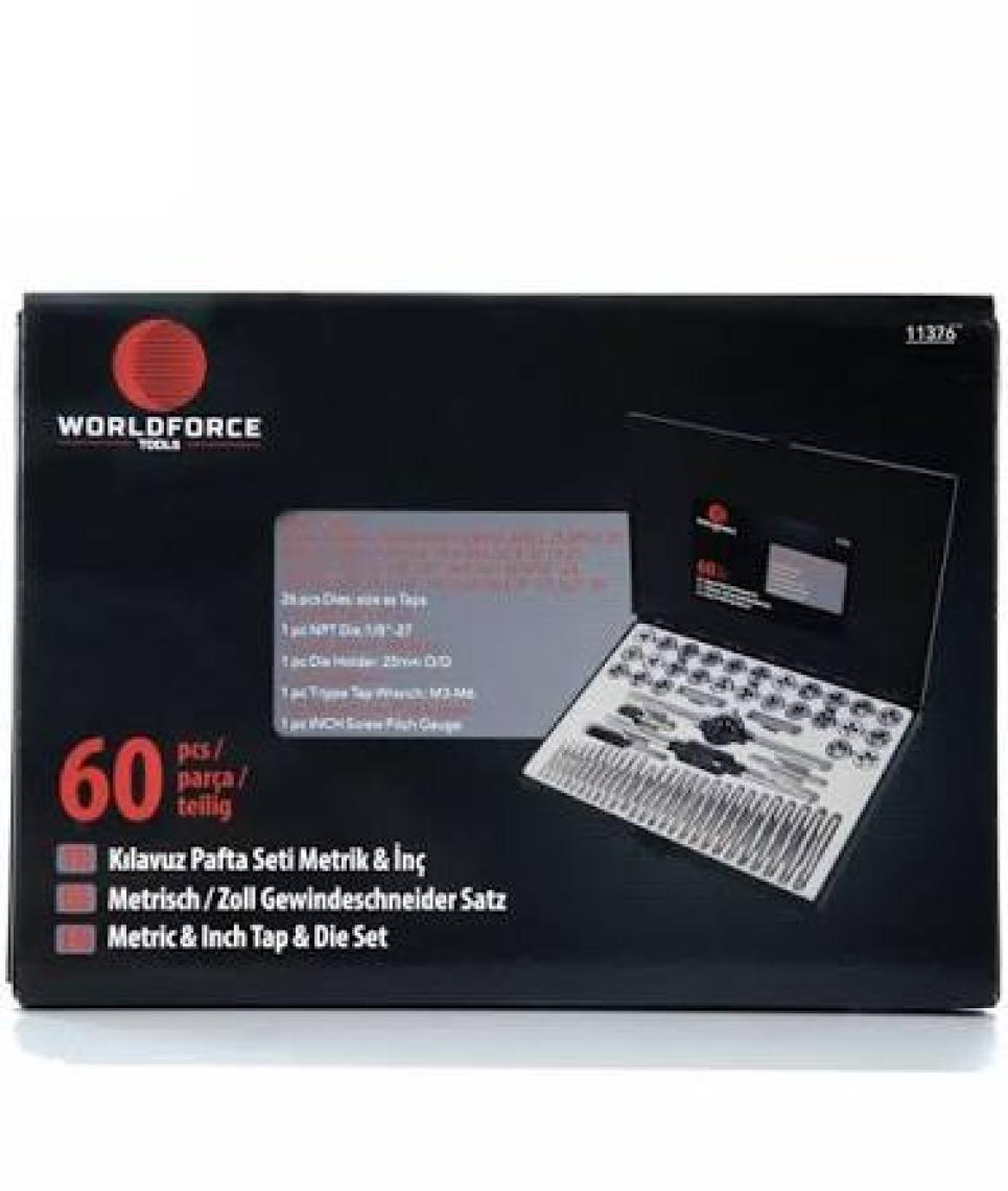 Worldforce 60 Parça Pafta Kılavuz Seti S2 Çelik Profesyonel