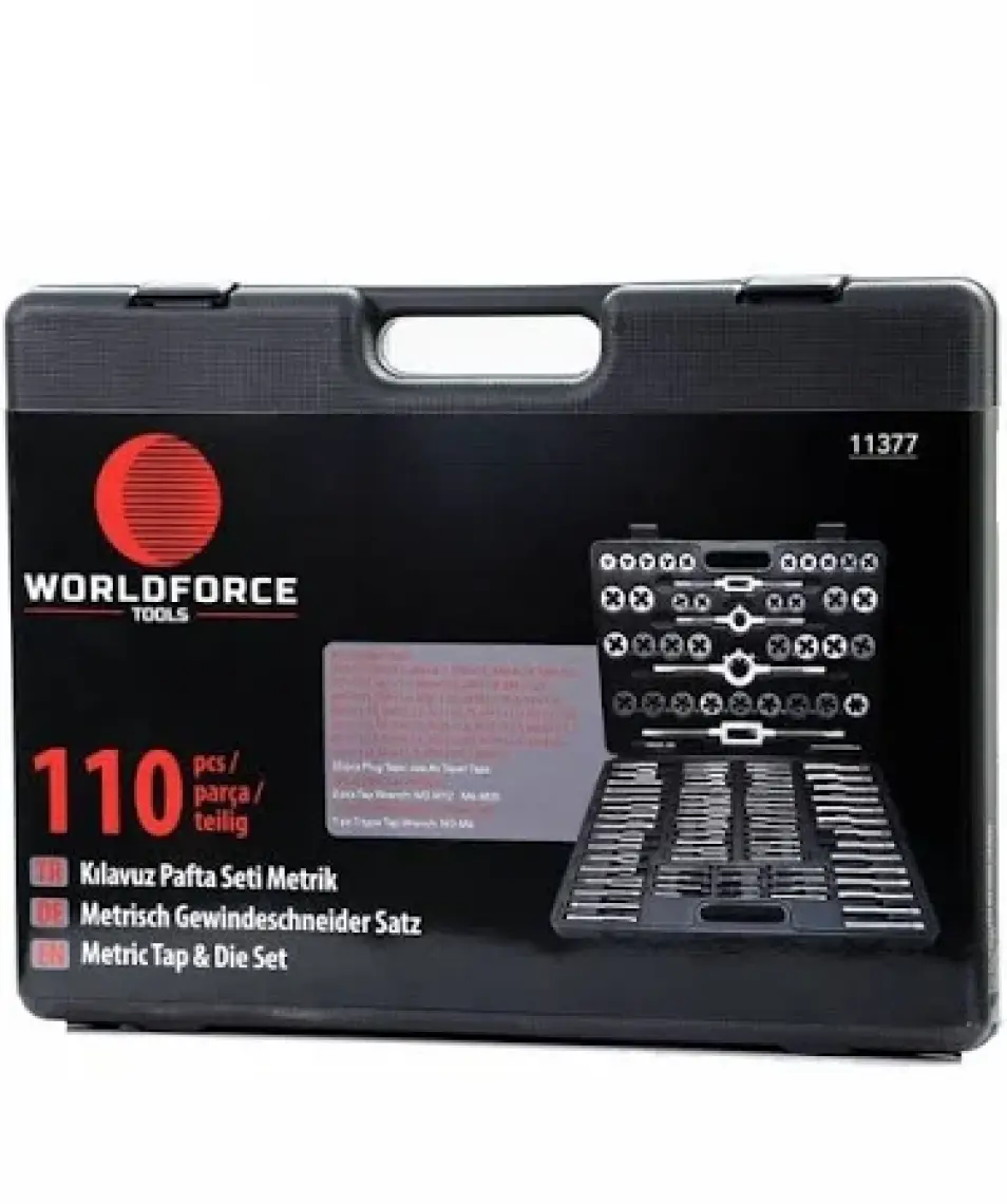 Worldforce 110 Parça Pafta Kılavuz Seti S2 Çelik Profesyonel