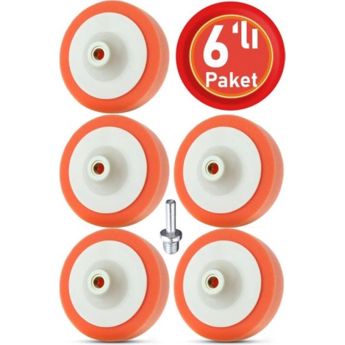 Bondit Turuncu Oto Pasta Cila Parlatma Polisaj Süngeri 150MM 6 Lı Paket