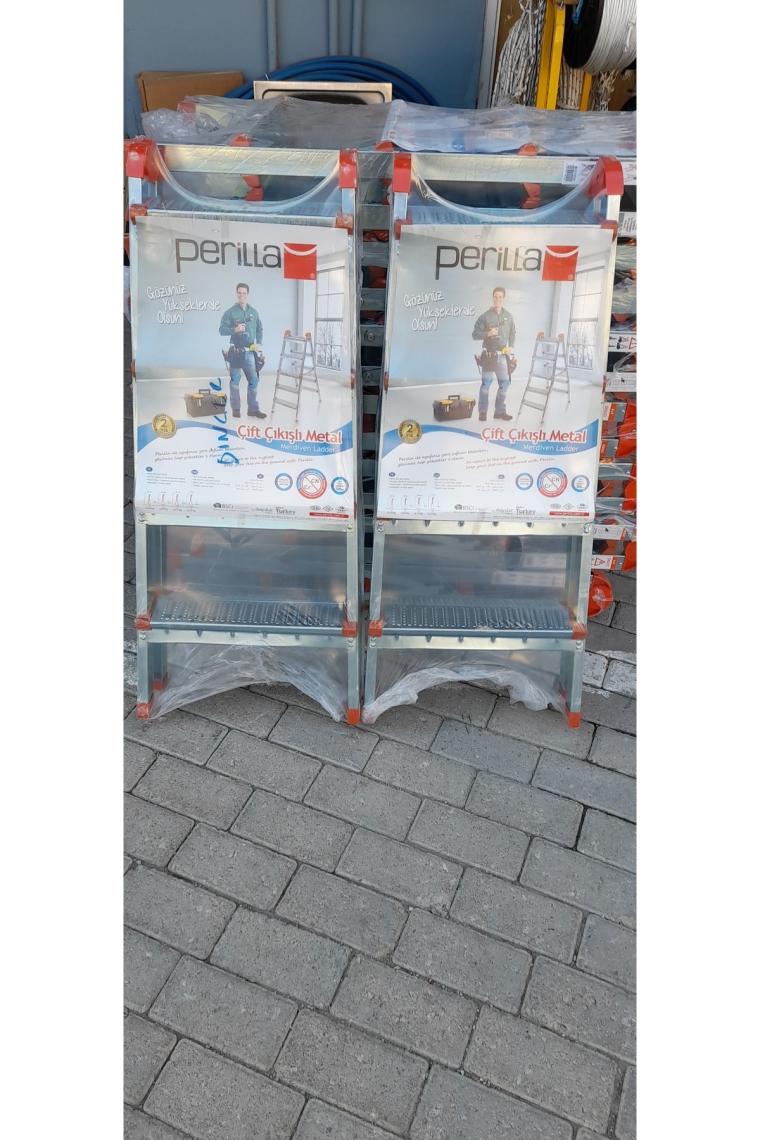 Perilla 12504 Çift Çıkışlı 4+4 Basamak Metal Merdiven