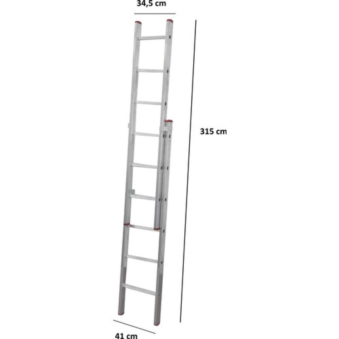 BEYKON 2+2 M TOPLAM 4 METRE ALÜMİNYUM SÜRGÜLÜ (PTT) MERDİVENİ