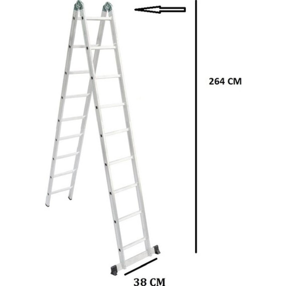 Beykon Alüminyum 9+9 Basamaklı Katlanır Çok Amaçlı Çift Taraflı Merdiven