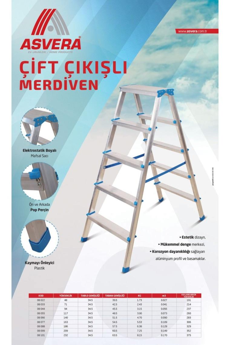 İsem 7+7 Basamak Çift Çıkışlı Ekstra Kalın Profil Merdiven