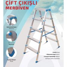 İsem 7+7 Basamak Çift Çıkışlı Ekstra Kalın Profil Merdiven
