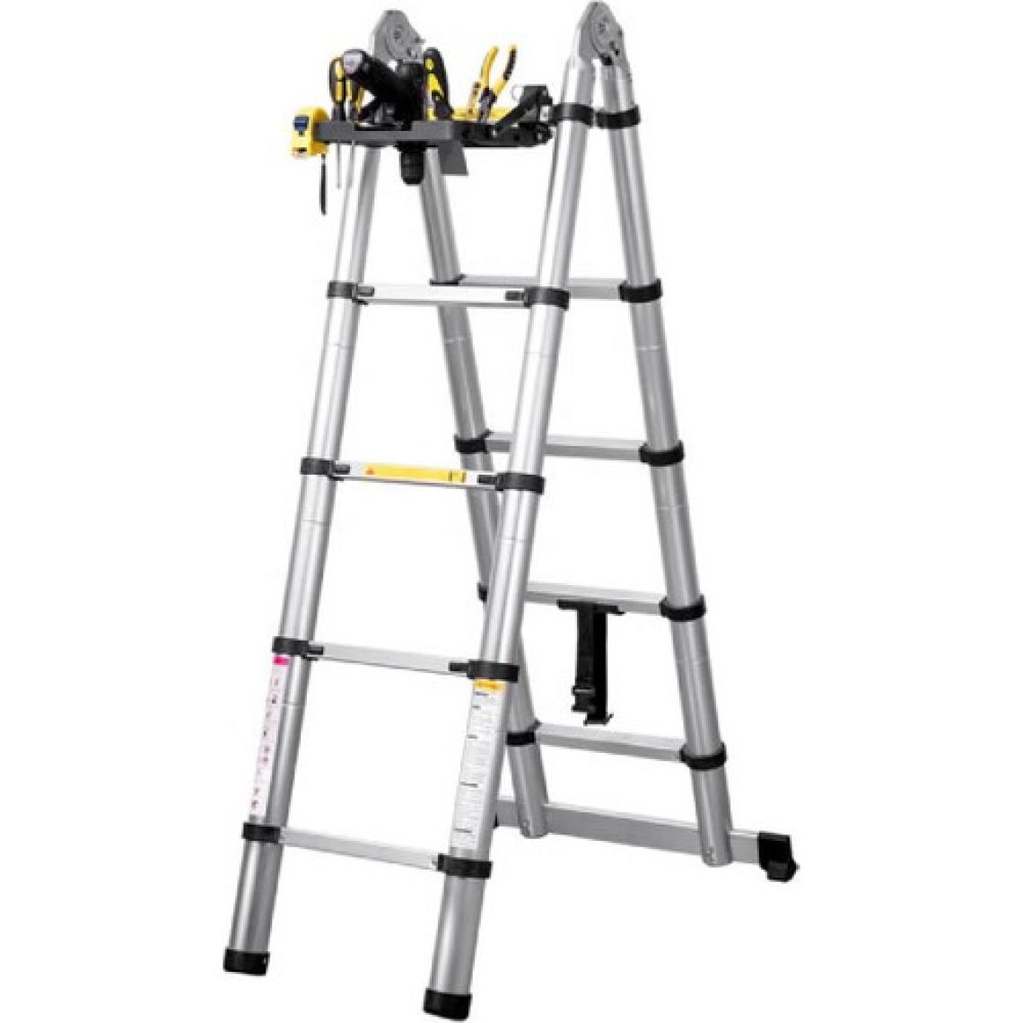 Packtech A Tipi Alüminyum Teleskopik Merdiven | 8+8 Basamak - 5 Metre