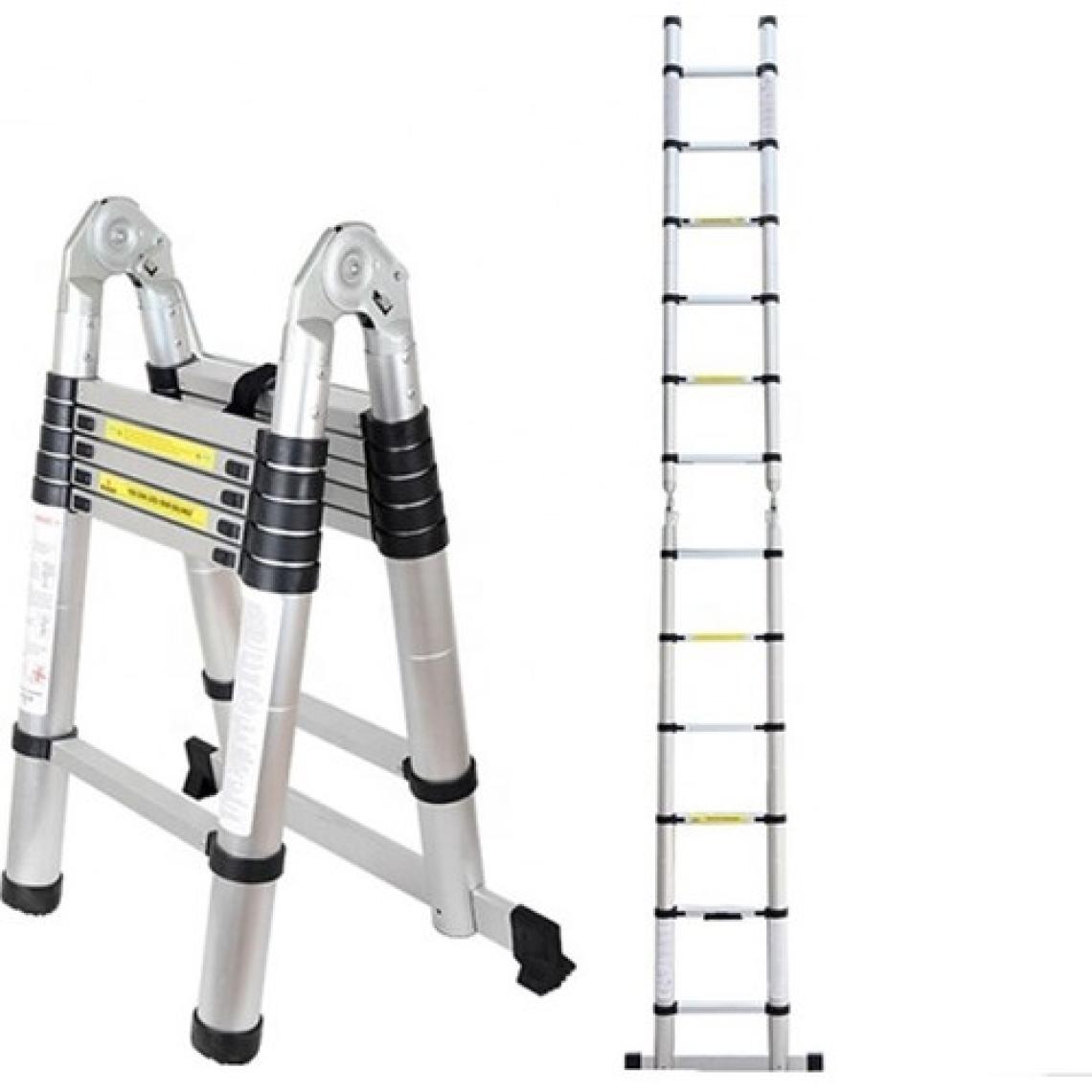 Packtech A Tipi Alüminyum Teleskopik Merdiven | 8+8 Basamak - 5 Metre