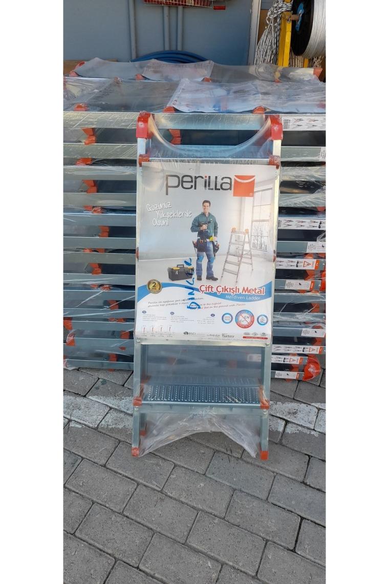 Perilla Çift Çıkışlı 4 Basamaklı Metal Merdiven