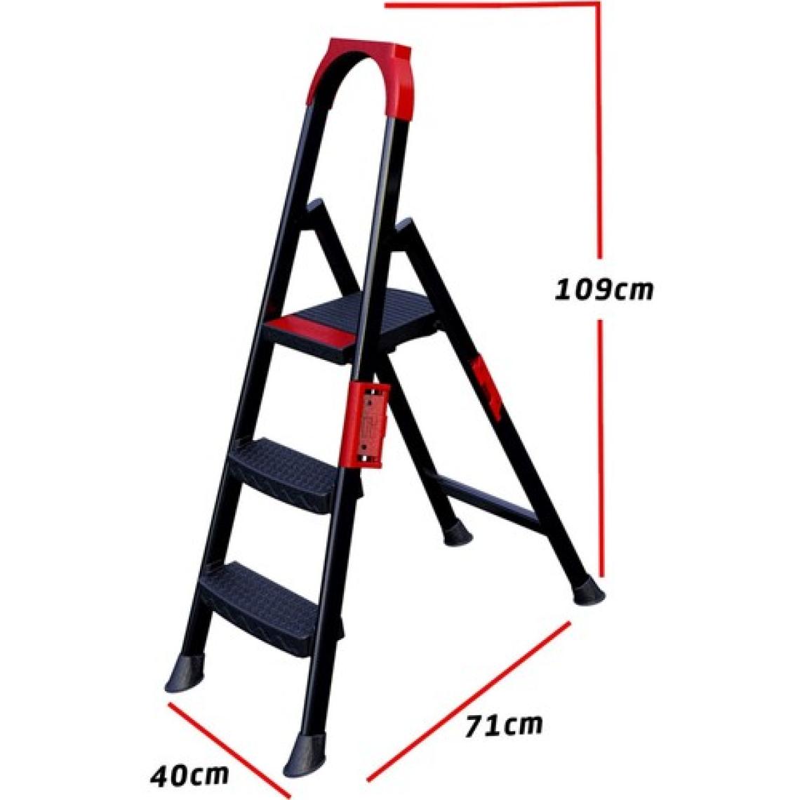 Ertekpa Anka Plus 2+1 Basamaklı Metal Siyah Merdiven