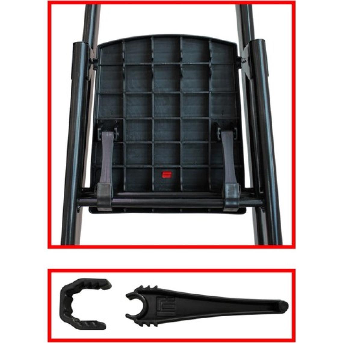 Ertekpa Anka Plus 2+1 Basamaklı Metal Siyah Merdiven