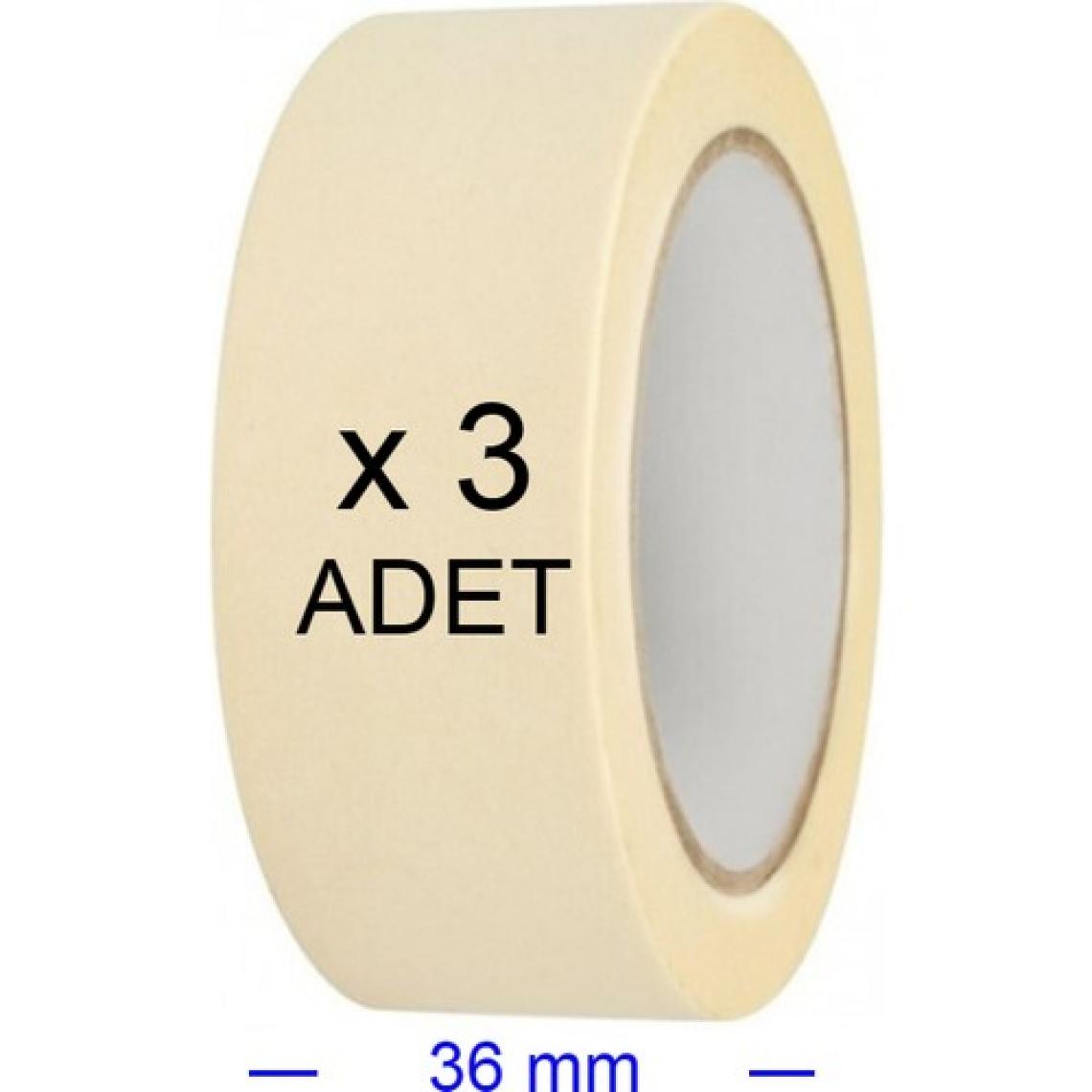 Nistabolje 3 Adet Kağıt Bant 36 mm Maskeleme Bandı Boya Bandı