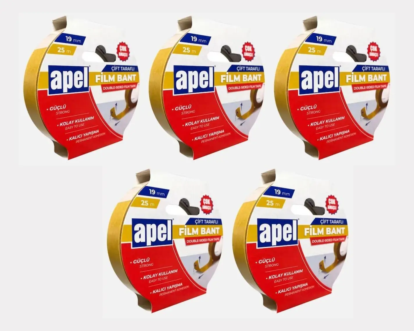 Apel Çift Taraflı Bant Film Bant 19 mm x 25 M Şeffaf