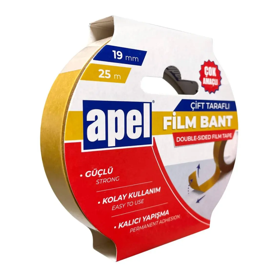 Apel Çift Taraflı Bant Film Bant 19 mm x 25 M Şeffaf