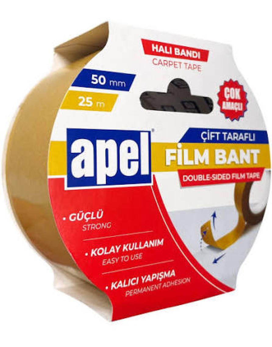 Apel Çift Taraflı Film Bant 50 mm x 25 M Şeffaf