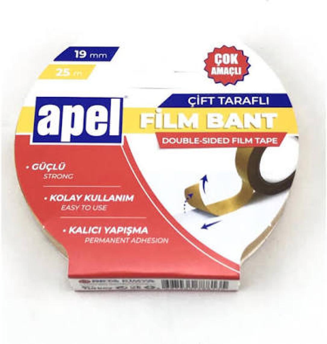 Apel Çift Taraflı Film Bant 50 mm x 25 M Şeffaf