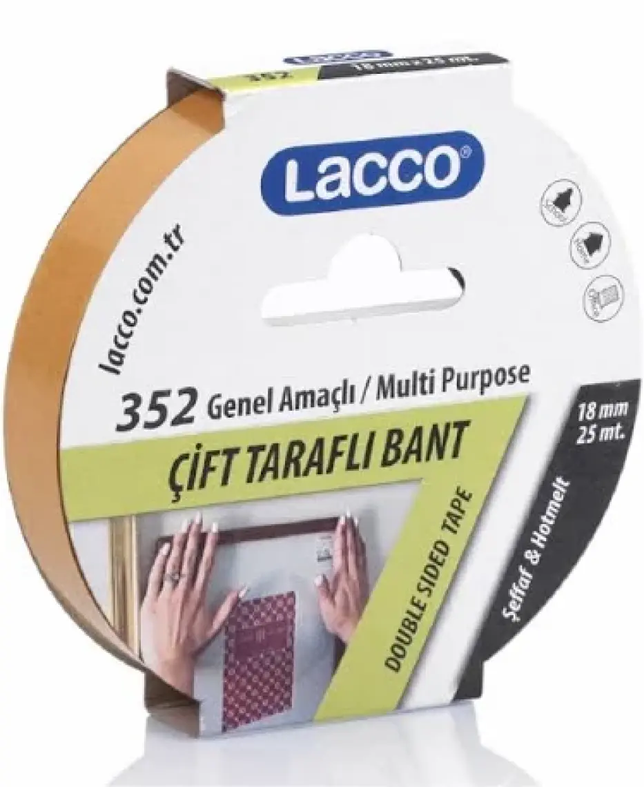 Lacco 352 Çift Taraflı Bant 18 mm x 25 m