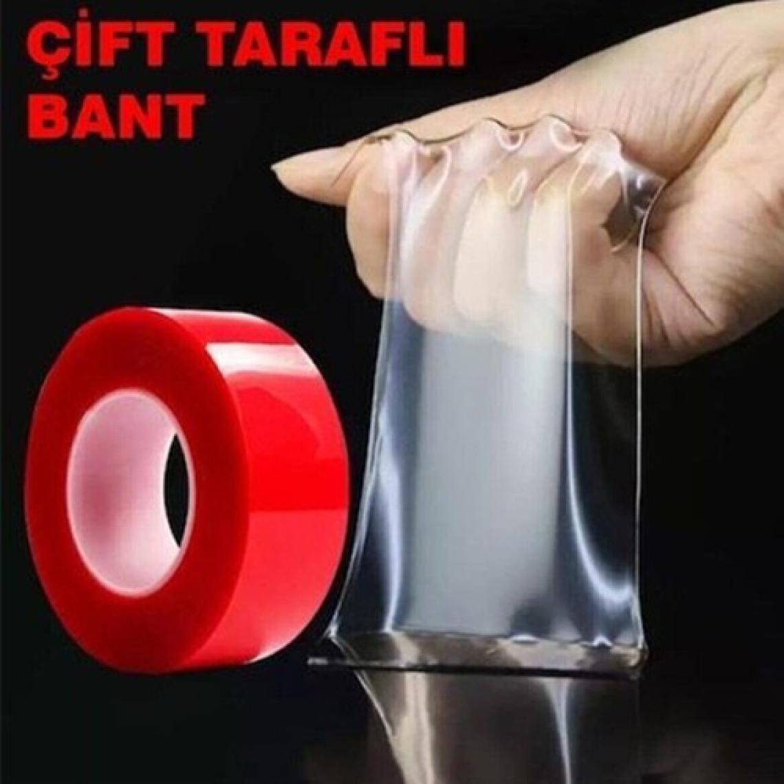 Meyzone Çift Taraflı Bant Şeffaf Silikon Bant Güçlü Yapıştırıcı Montaj Bandı 10MM x 5 Metre