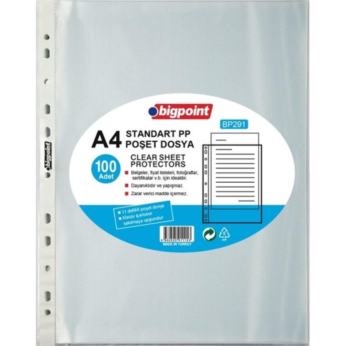 Bigpoint Poşet Dosya Standart 100 'Lü Paket Bp291