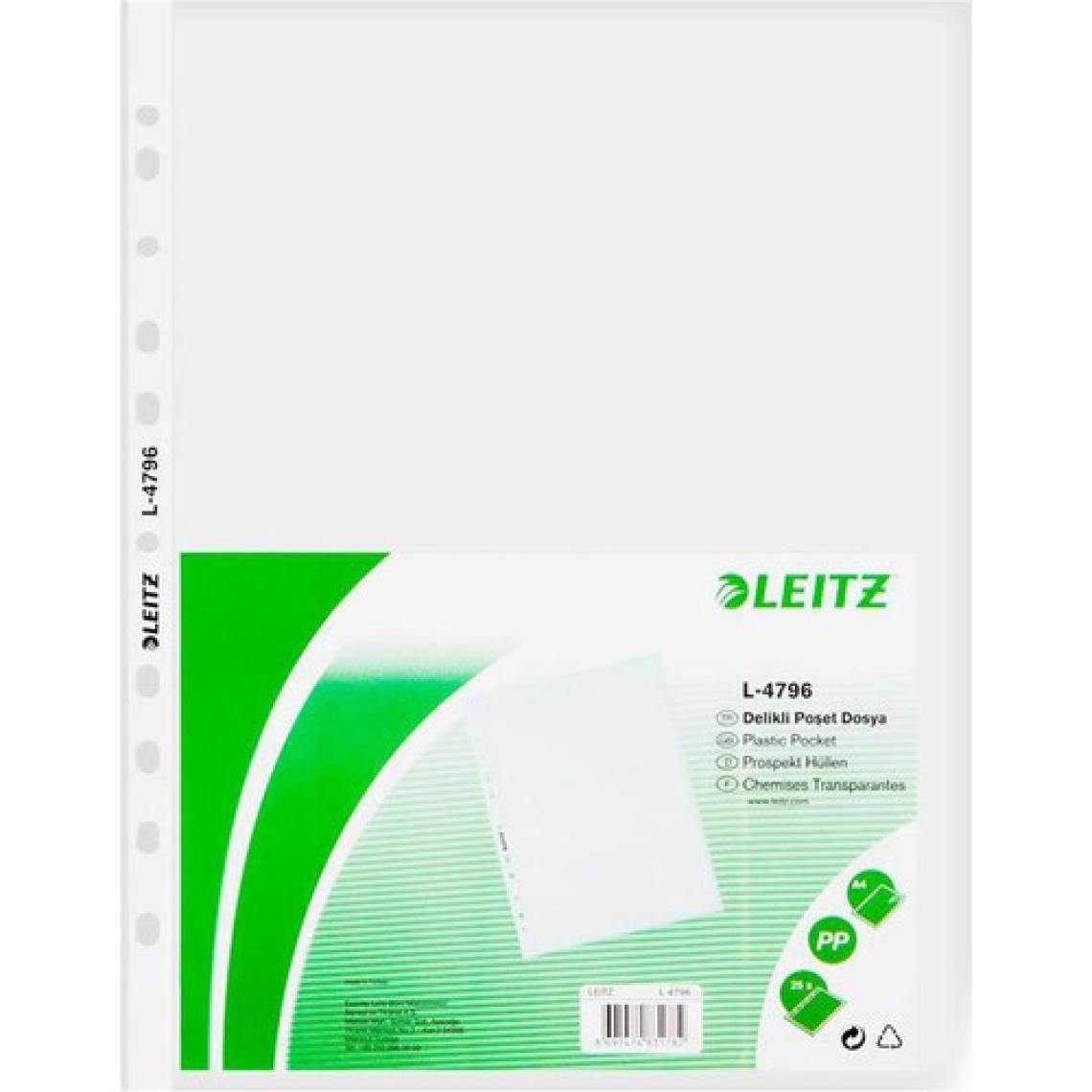 Leitz A4 Delikli Şeffaf Poşet Dosya L-4796T9 500 Adet